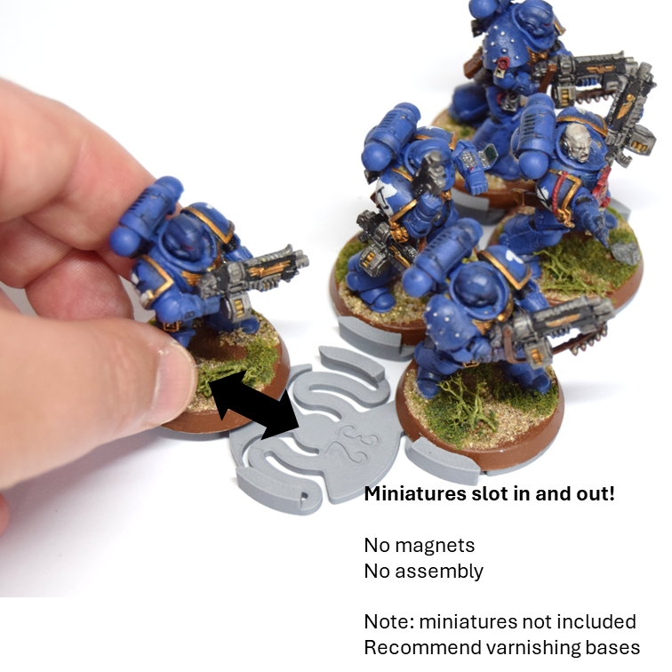 Assault Movement Tray - 4 pack - 5 models staggered formation